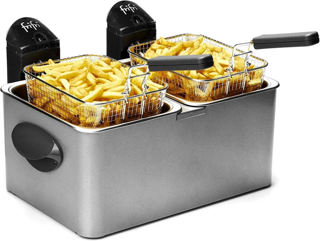 FriFri 1968 Dubbele Frituurpan 3200W - 7L - Zilver