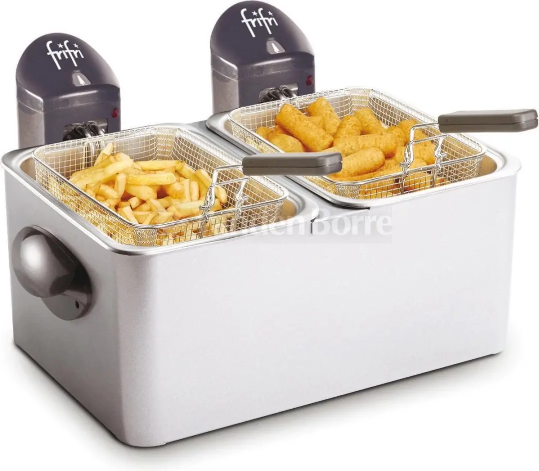FriFri 1968 Dubbele Frituurpan 3200W - 7L - Zilver