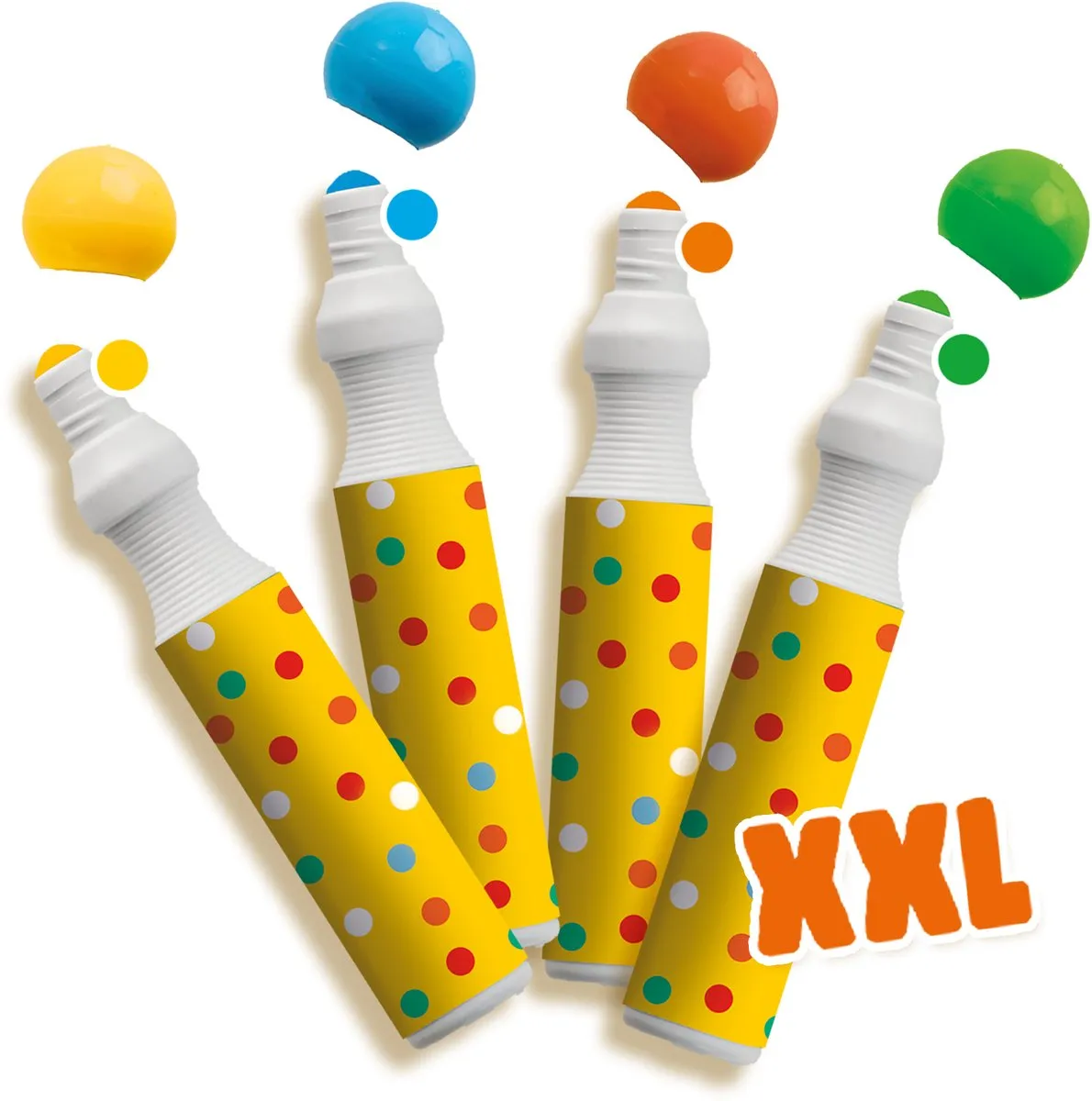 SES Creative Dot Markers 4 Stuks - XXL - Meerkleurig