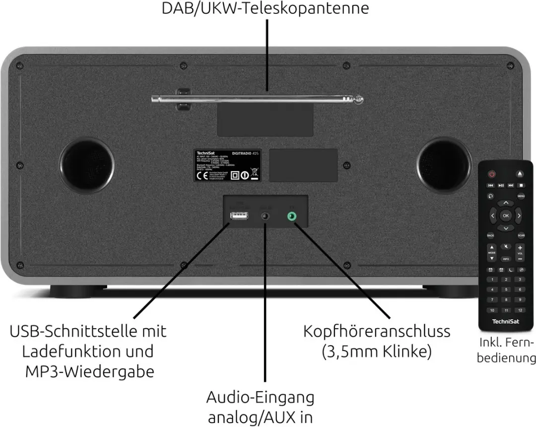 TechniSat DIGITRADIO 425 0000/2960 DAB+ Radio - 40W - afbeelding 6 van 6