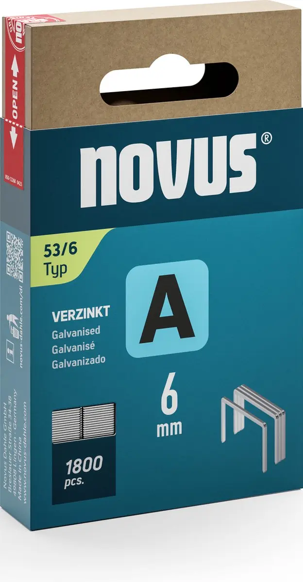 Novus Tools 042-0773 Nieten met fijn draad Type 53 1800 stuk(s) Afm. (l x b) 6 m