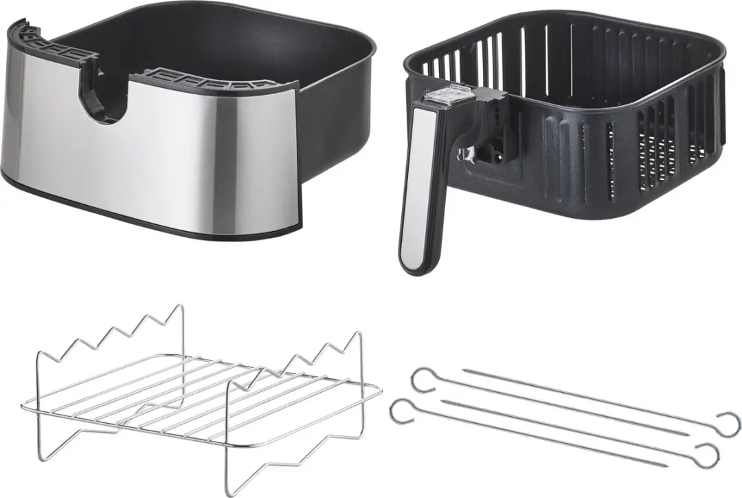 Inventum GF500HLD Airfryer XL 5L - 8 Programma's - 1700W - Zwart/Zilver - afbeelding 4 van 8