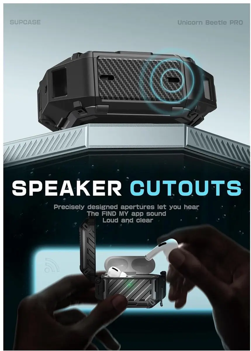 Supcase Unicorn Beetle Pro Hoesje AirPods Pro 3 - IP68 Waterdicht - Zwart - afbeelding 6 van 6