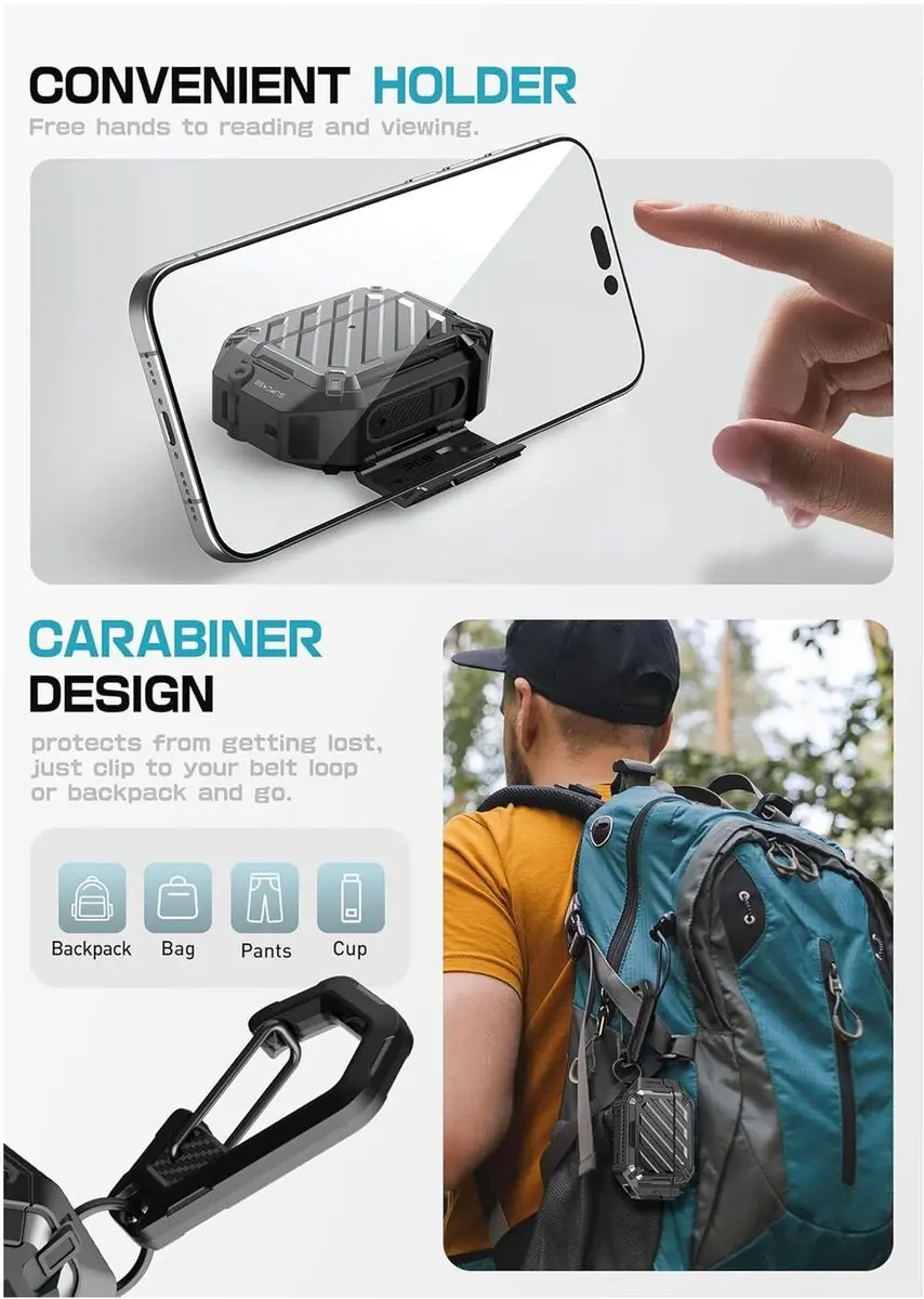 Supcase Unicorn Beetle Pro Hoesje AirPods Pro 3 - IP68 Waterdicht - Zwart - afbeelding 3 van 6