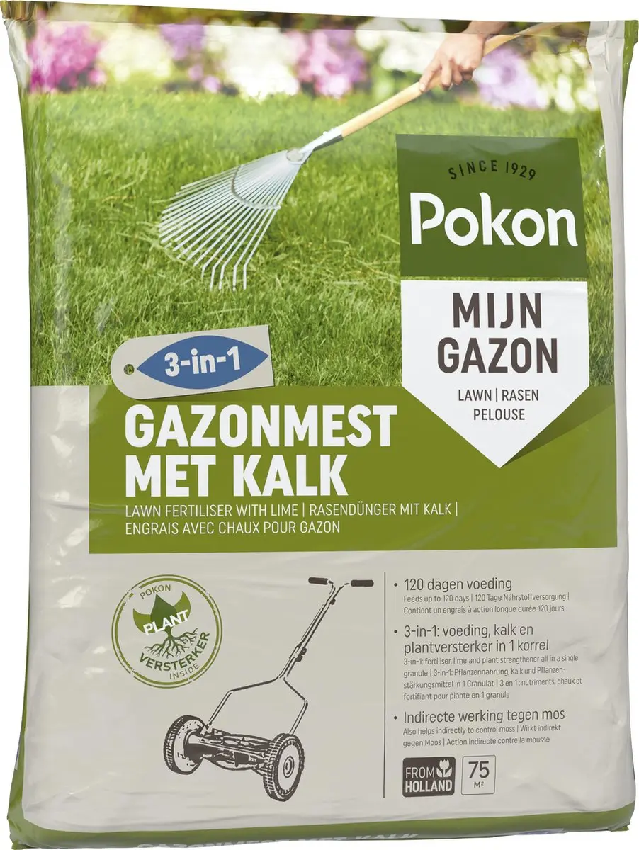 Pokon Gazonmest met Kalk 5kg - 75m² - afbeelding 2 van 6