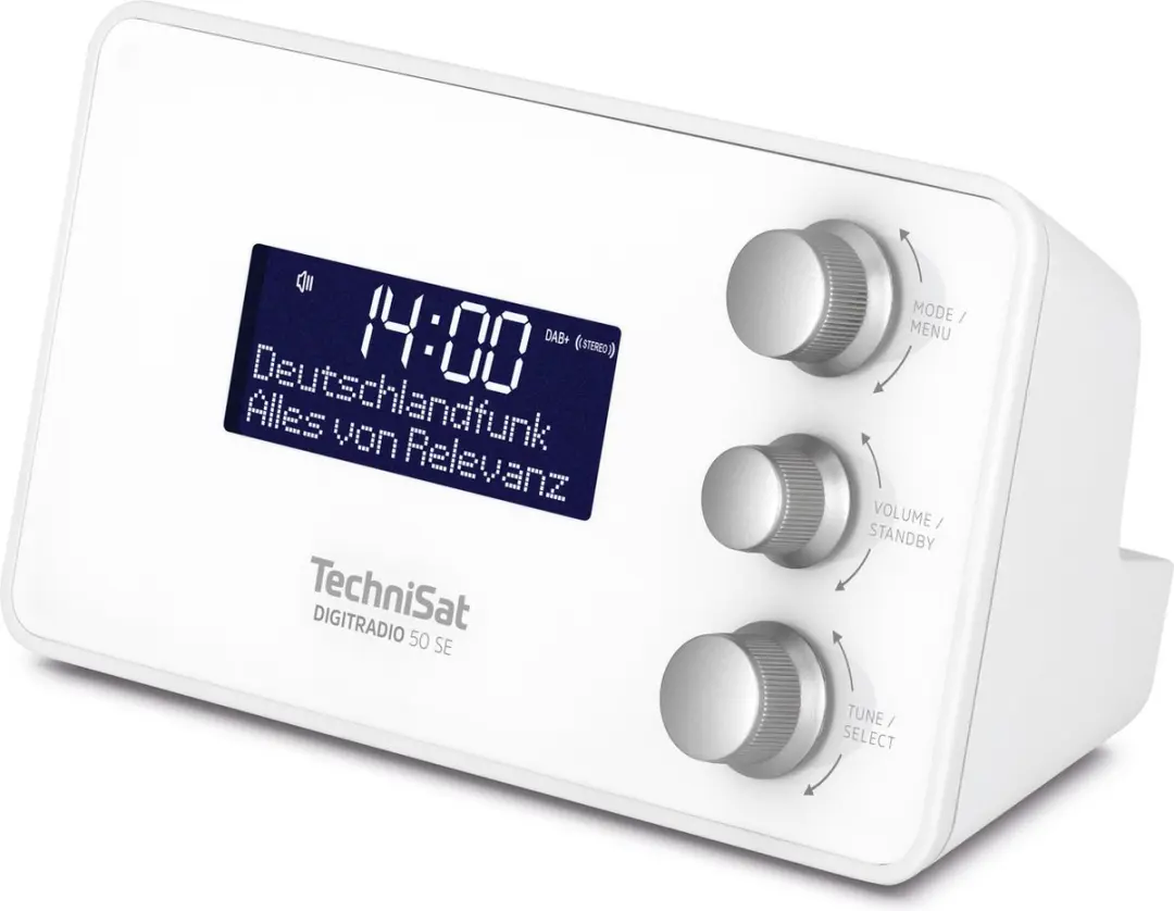 Technisat DIGITRADIO 50 SE DAB+ FM Wekkerradio - Wit - afbeelding 2 van 6