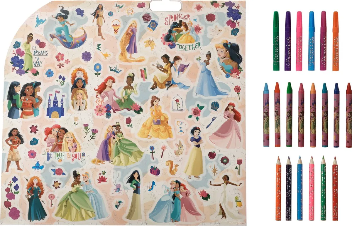 Disney Princess Kleur- en Activiteitenset - 20 Stiften Meerkleurig