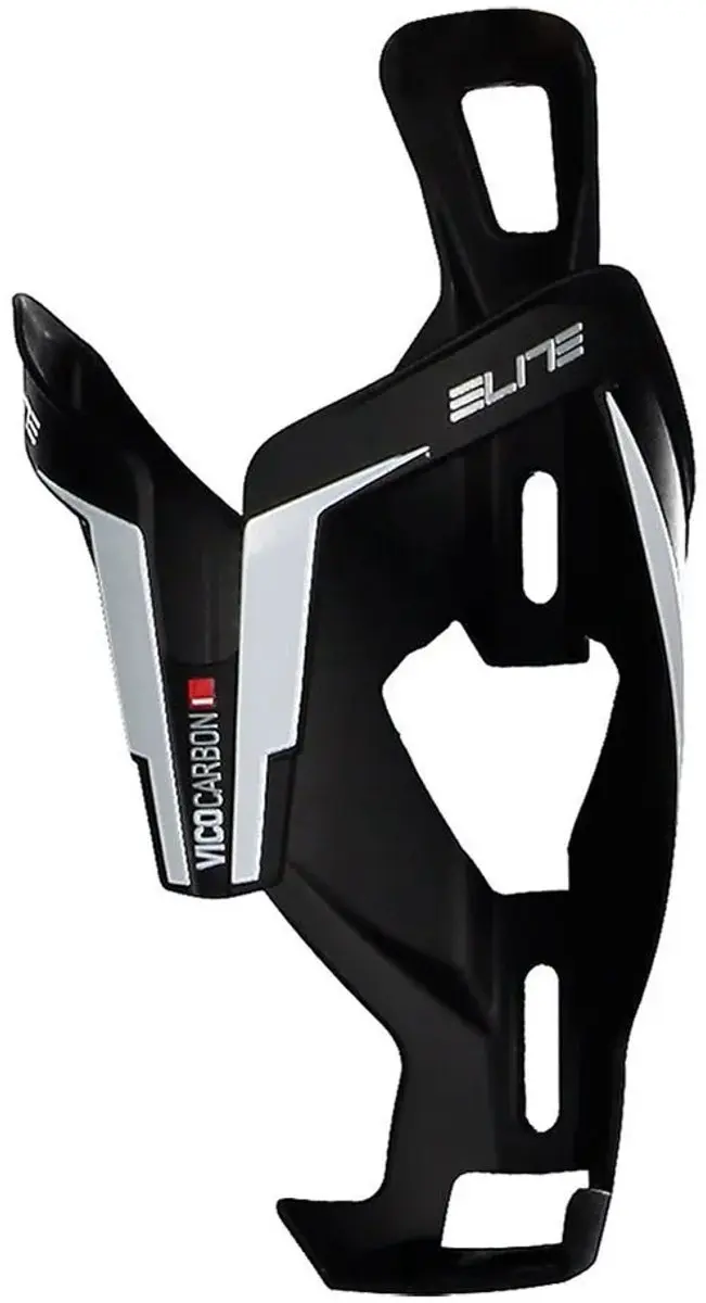 Elite Vico Bidonhouder Carbon Mat Wit Grafisch