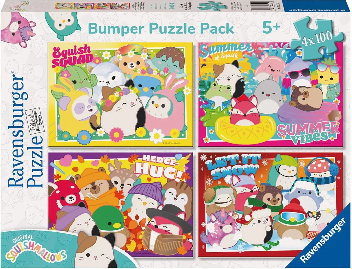 Ravensburger Squishmallows Puzzel 4-in-1 100 Stukjes - Multicolor