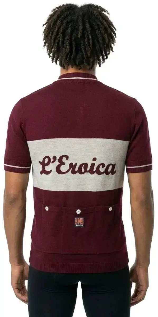 Santini Eroica Official Wielertrui - S - Bordeaux