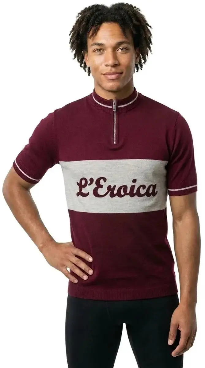 Santini Eroica Official Wielertrui - S - Bordeaux