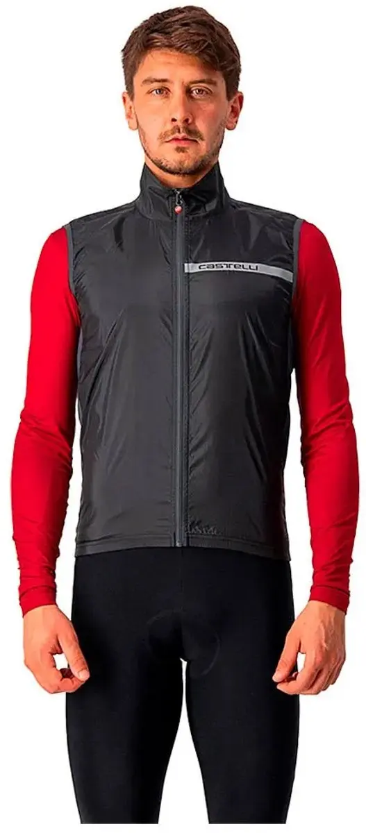 Castelli Squadra Stretch Vest - XS - Light Black/Dark Gray
