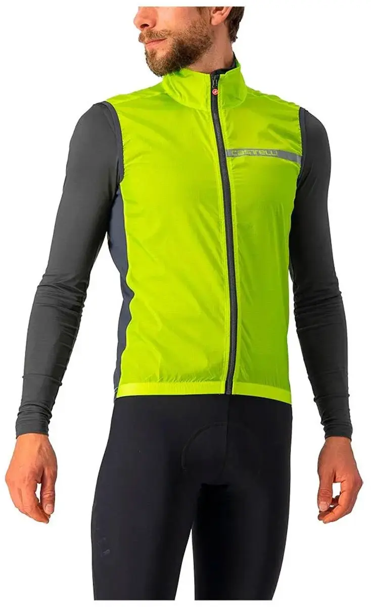 Castelli Squadra Stretch Vest - XS - Electric Lime/Dark Gray