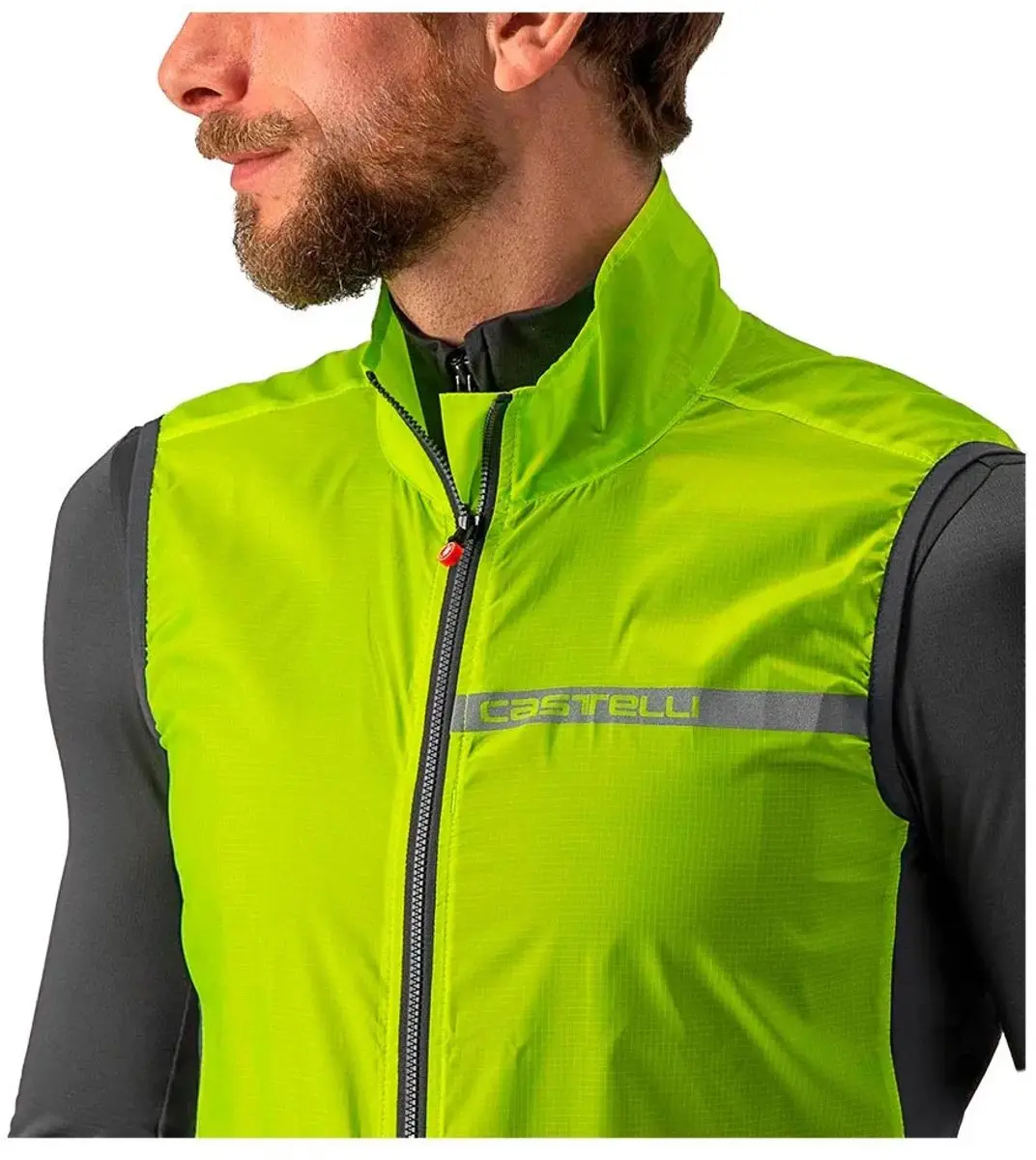 Castelli Squadra Stretch Vest - XS - Electric Lime/Dark Gray