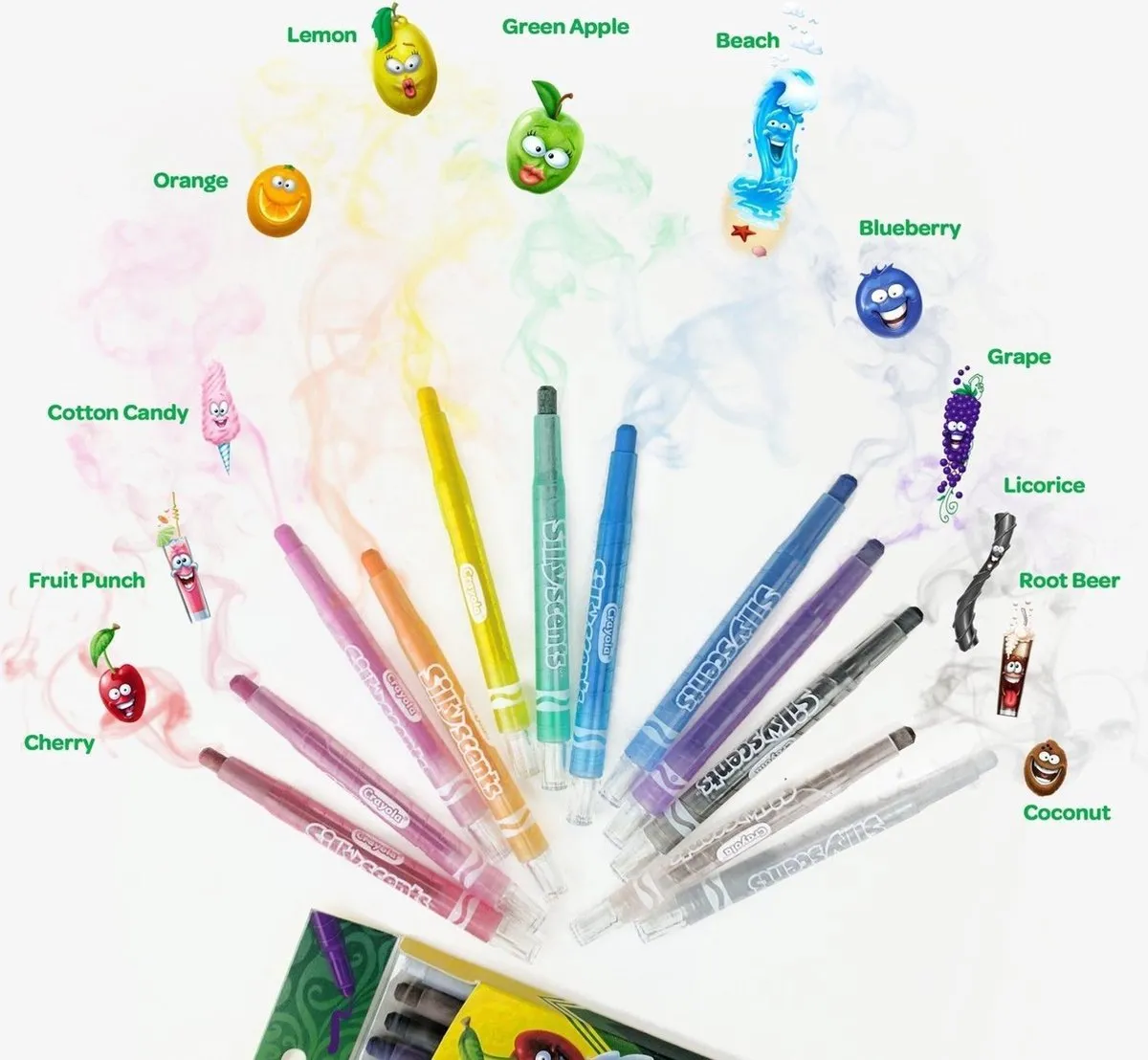 Crayola Silly Scents Geurdraaiwaskrijtjes 12 Stuks - Veelkleurig