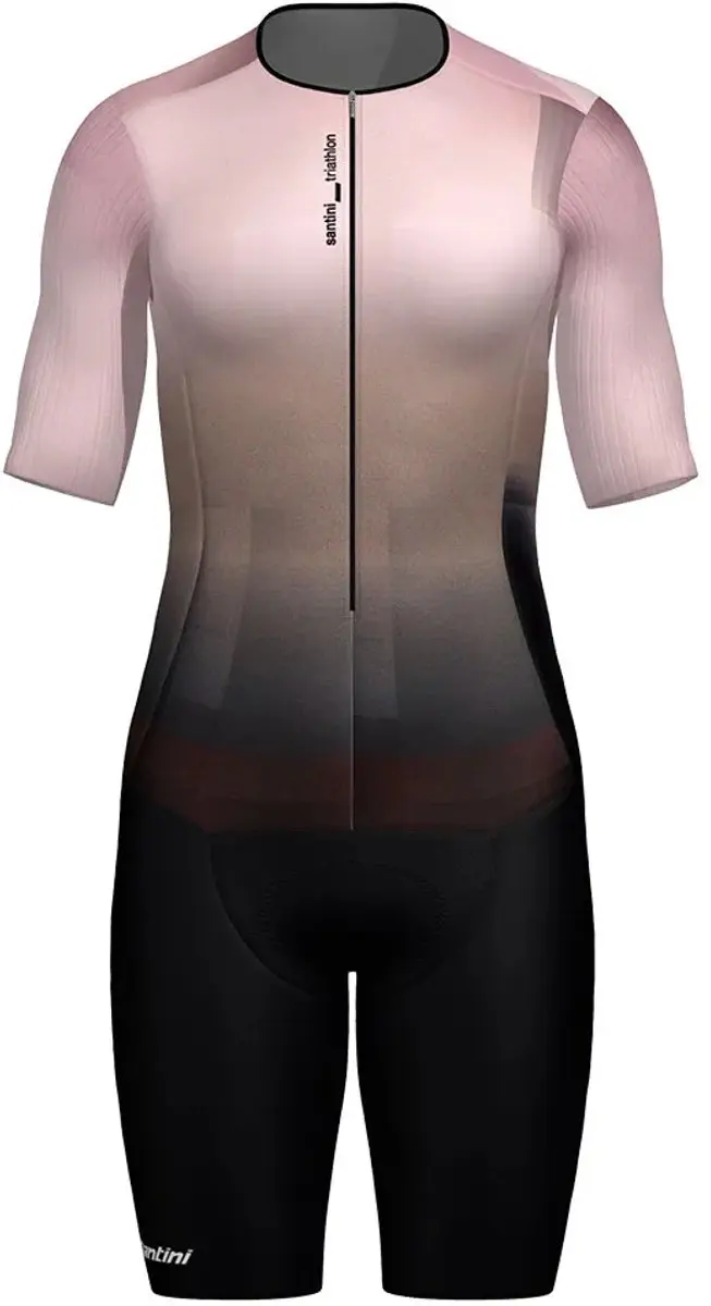 Santini Viper Korte Mouw Triatlonpak Roze 2XL Vrouw