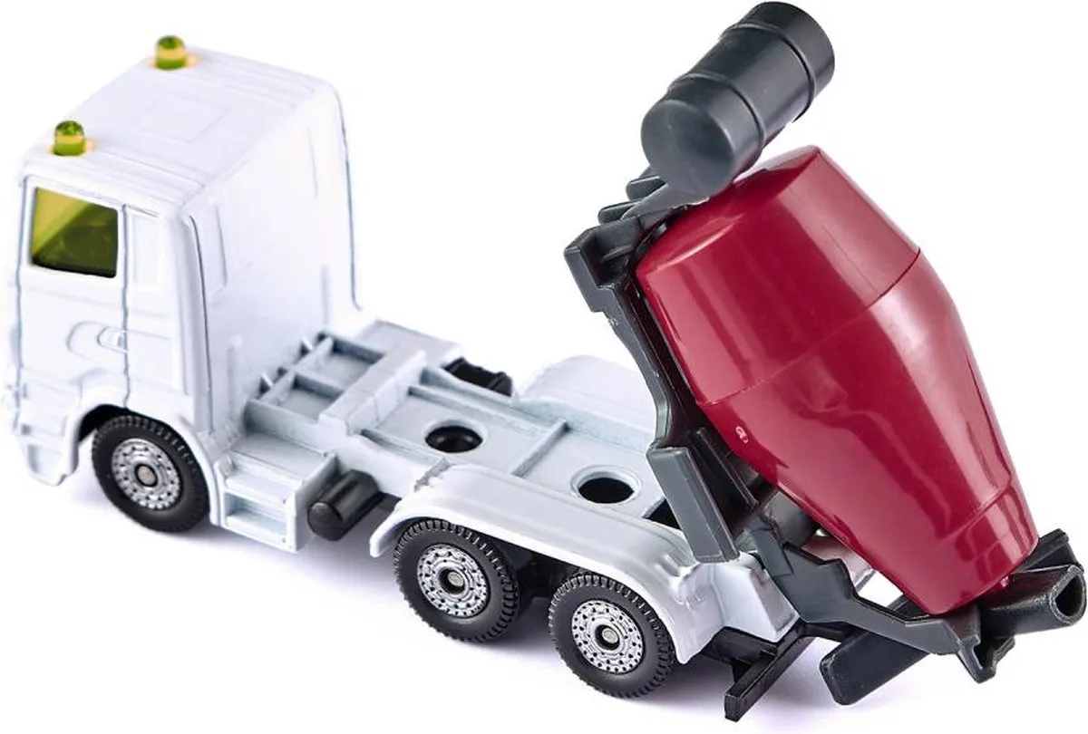 SIKU Betonwagen & Kieper 20cm Staal - Wit/Rood