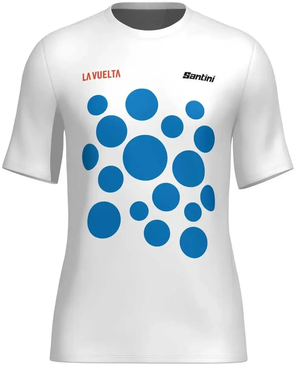 Santini La Vuelta Mountain Leader T-shirt Met Korte Mouwen Wit S