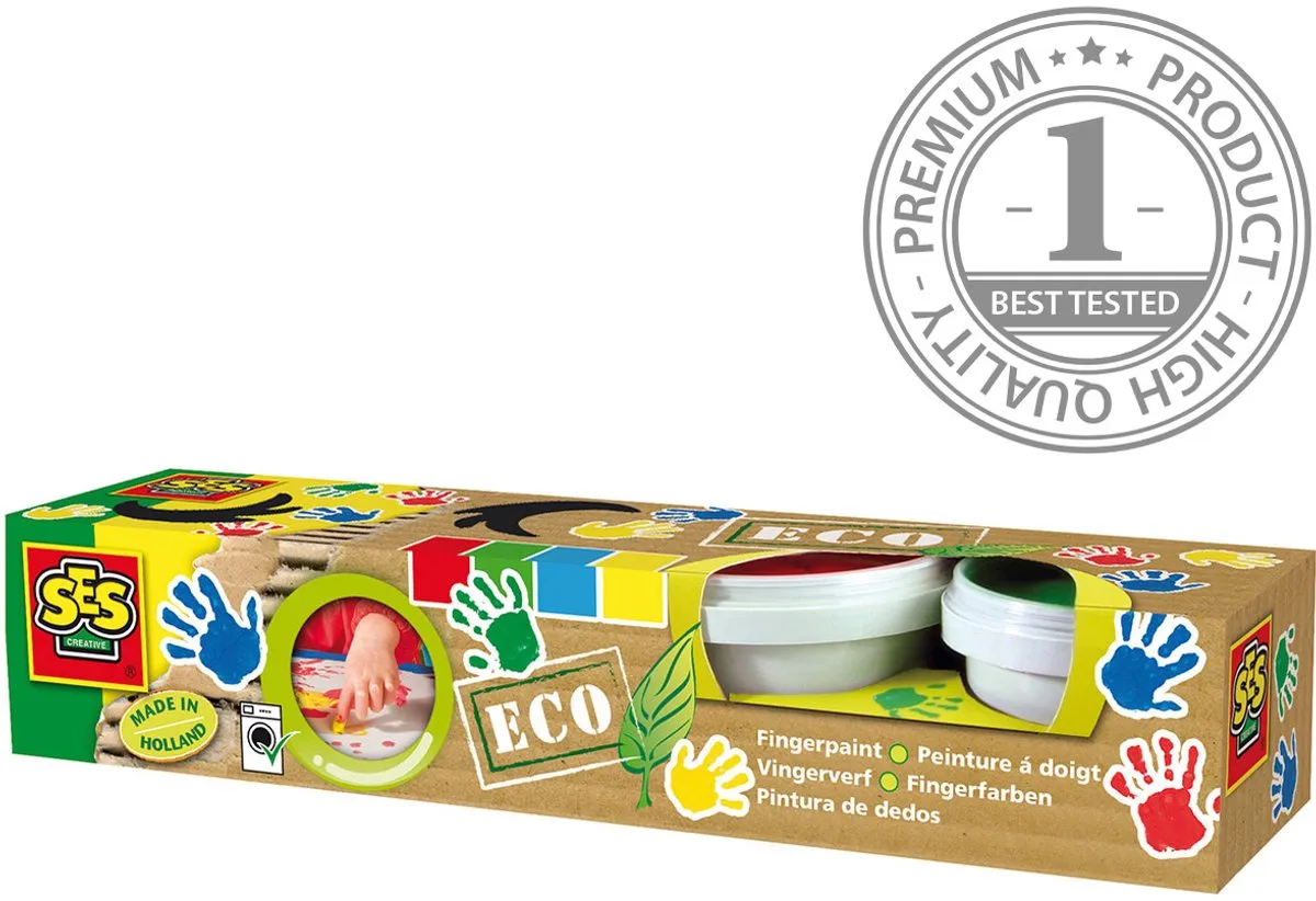 SES Creative Vingerverf Basis - 4 Kleuren 600ml