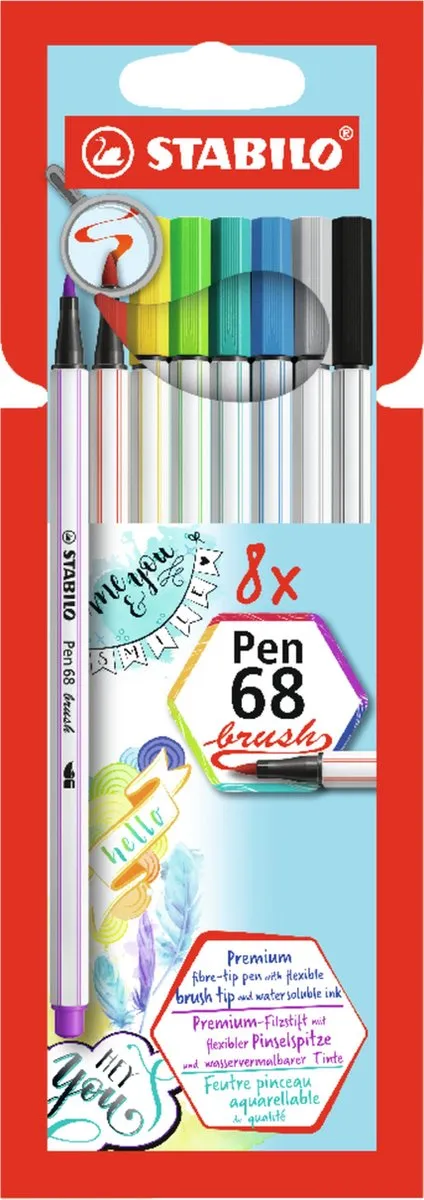 STABILO Pen 68 Premium Brush Viltstift