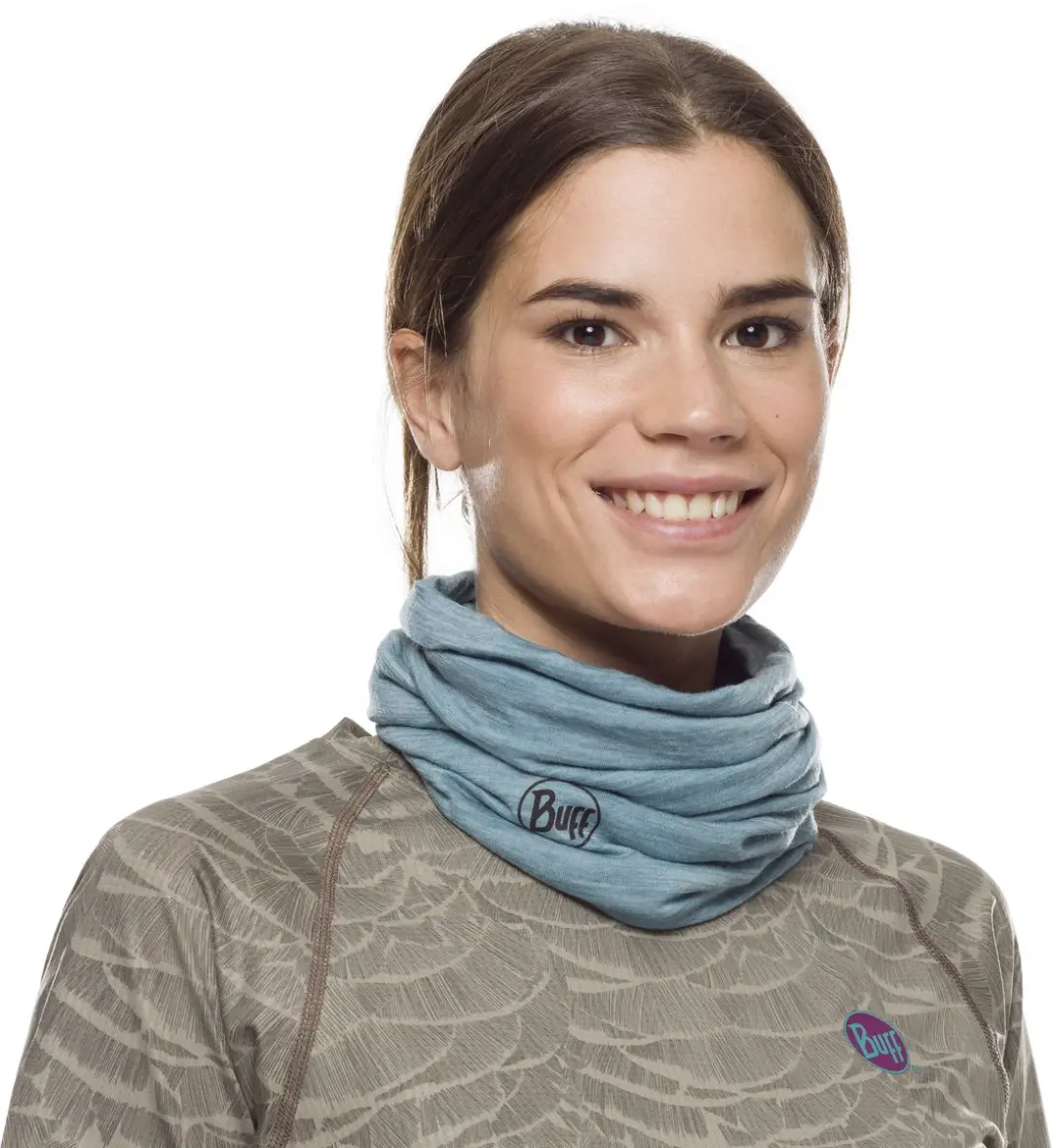 Buff Merino Lightweight SOLID POOL Nekwarmer - Blauw