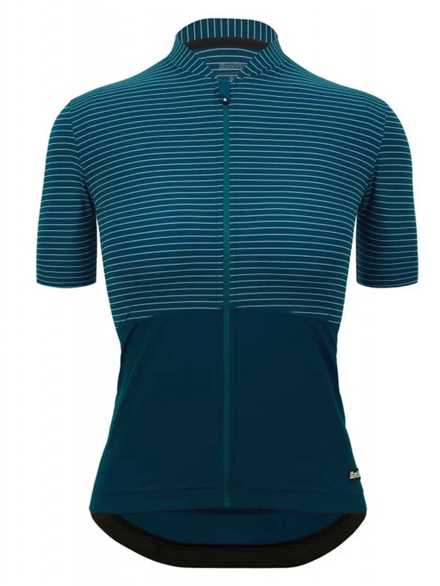Santini Colore Riga Korte Mouw Wielertrui Blauw XS Vrouw