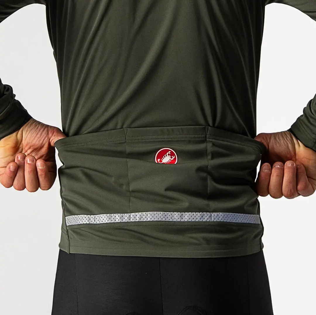 Castelli GO Fietsjas Military Green/Fiery Red M