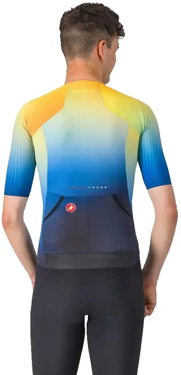 Castelli Free Speed 3 Race Triatlonshirt - M - Belgian Blue/Multicolor/Orange