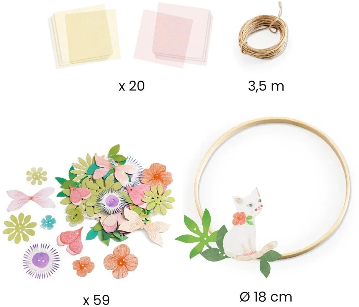 Djeco Knutselset Bloemenkrans Dalia - Multicolore - afbeelding 4 van 5