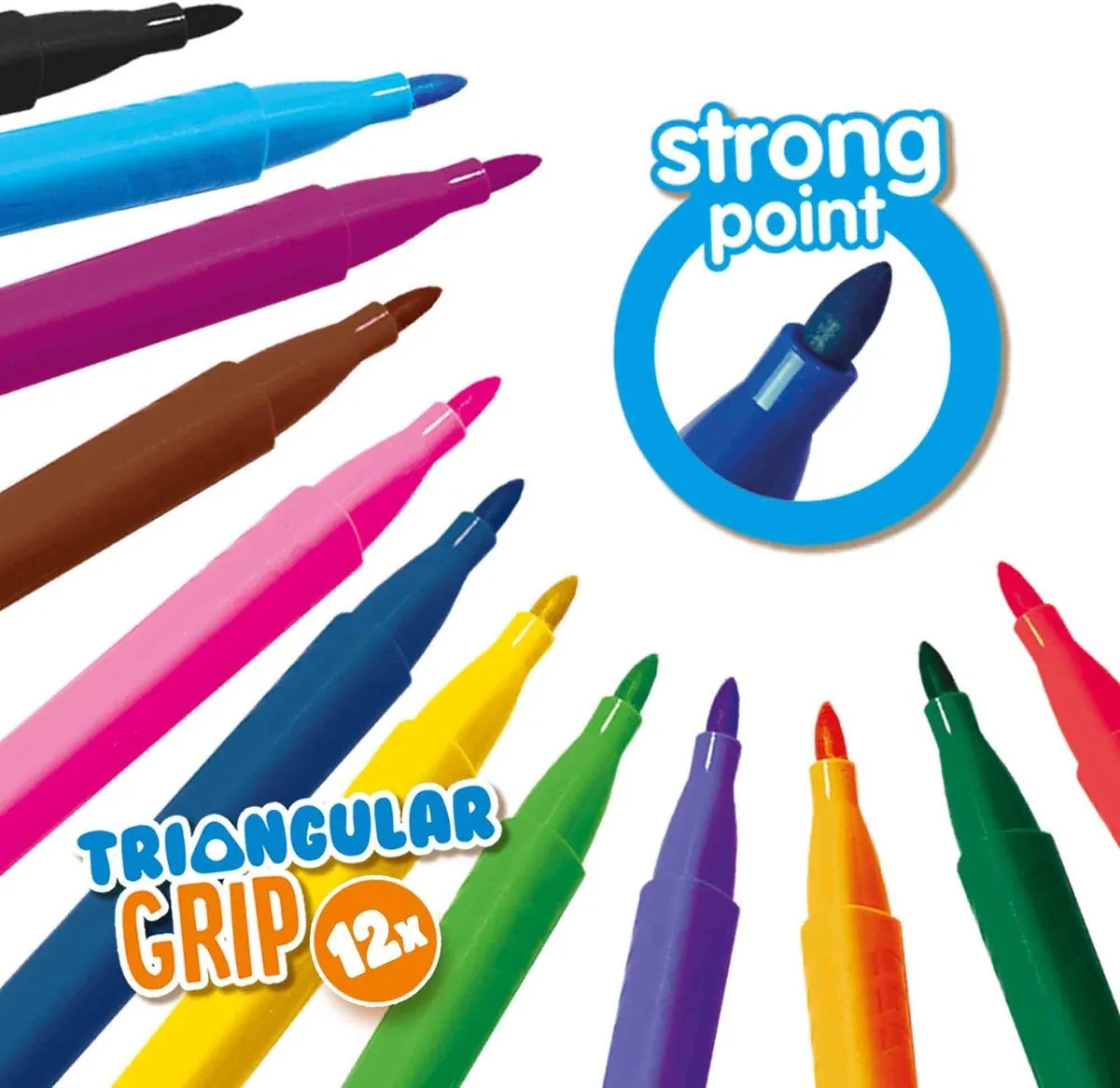 SES Creative Kleuren op Nummer Driehoek Grip Stiften - 6 Platen 12 Stiften