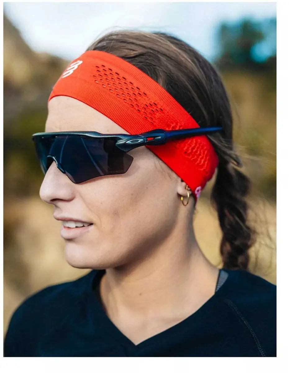 Compressport Thin Headband On/Off 2.0 - Hoofdband - Core Rood/Wit