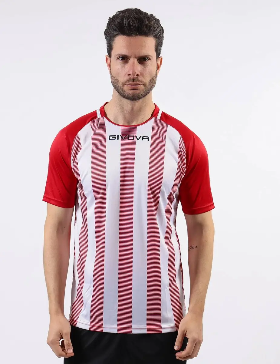 Givova Rugby Sportshirt Rood-wit - afbeelding 2 van 3