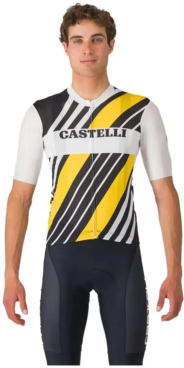 Castelli Heritage Fietsshirt Korte Mouwen XL - Zwart/Wit/Geel - afbeelding 5 van 5