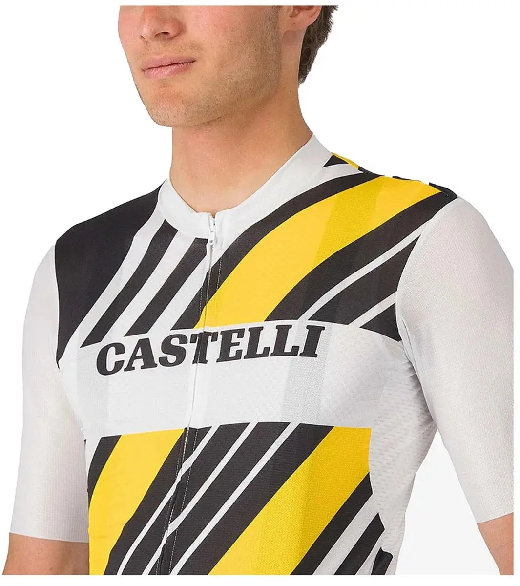 Castelli Heritage Fietsshirt Korte Mouwen XL - Zwart/Wit/Geel - afbeelding 3 van 5
