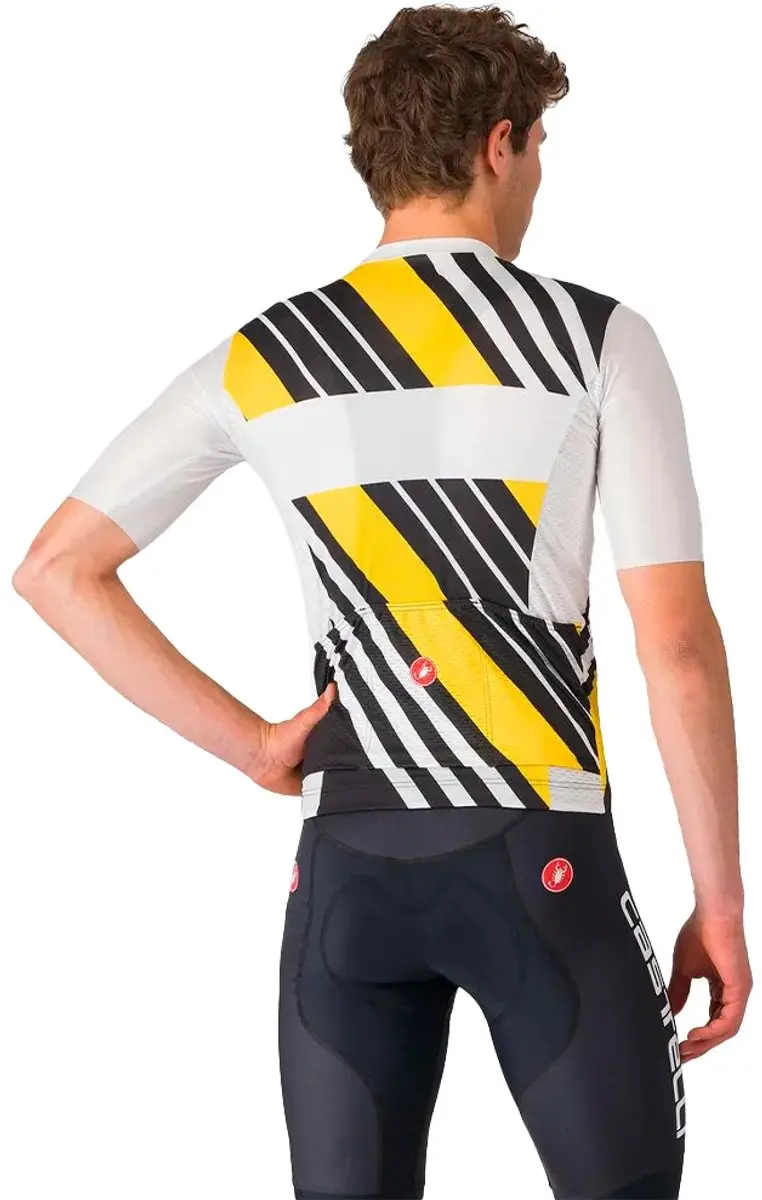 Castelli Heritage Fietsshirt Korte Mouwen XL - Zwart/Wit/Geel - afbeelding 2 van 5