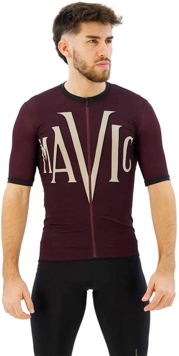 Mavic Heritage Korte Mouw Wielertrui Paars S Man