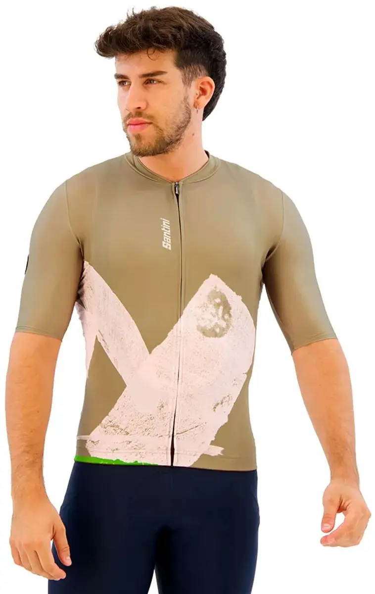 Santini Note Korte Mouw Wielertrui Groen L Man