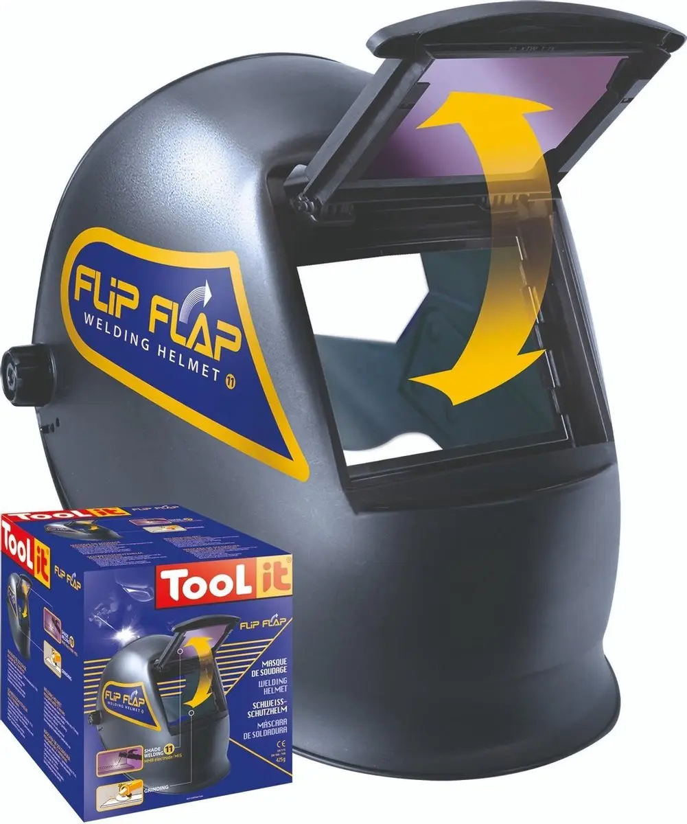 Toolit FLIP-FLAP 042513 Laskap EN 166, EN 168, EN 175 Zwart