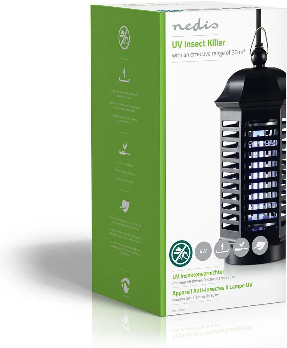 Nedis Insectenlamp UV 4W - 30 m² - Zwart