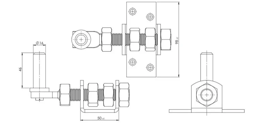 GB Verstelbare Platenklem 125mm - 16x45mm - TV 49440 - afbeelding 3 van 4