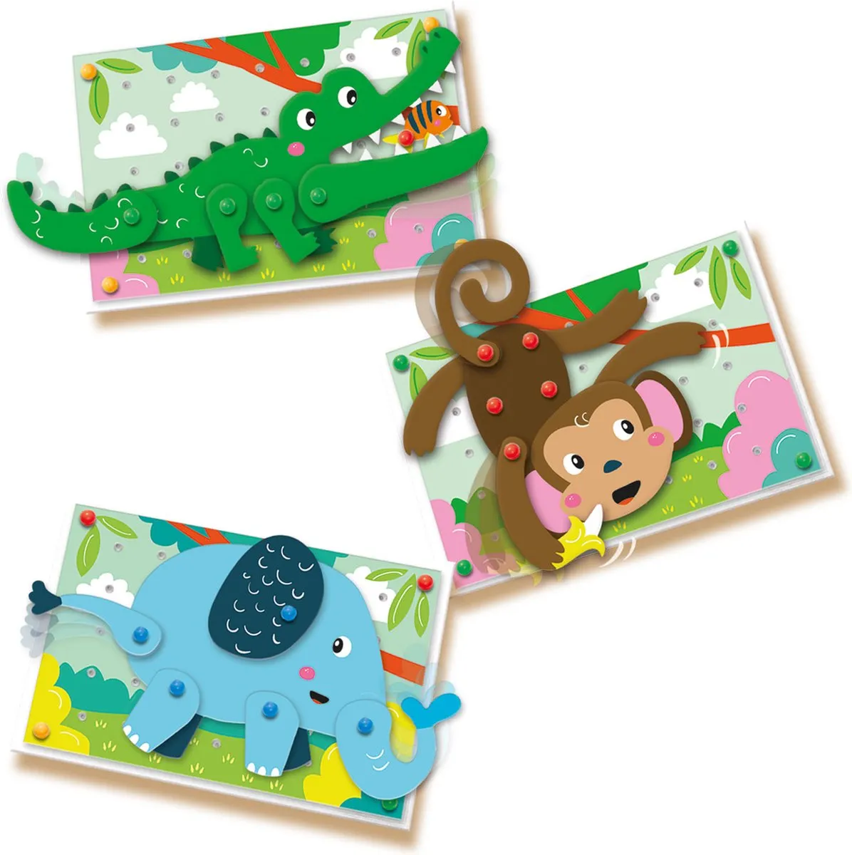 SES Creative Mozaïek Pinnenbord Dierenpuzzel - 100 Pinnen