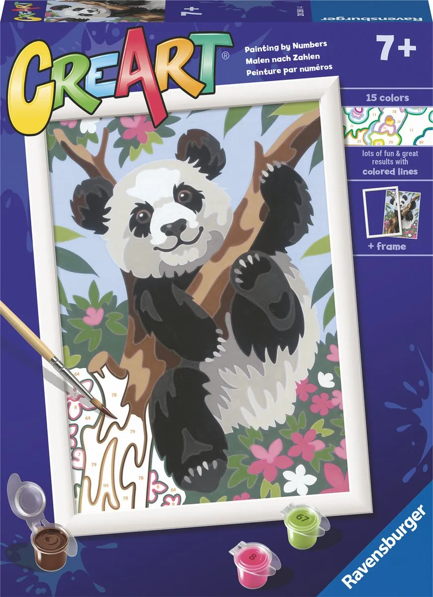 Ravensburger CreArt Playful Panda Schilderen op nummer - 15 Kleuren