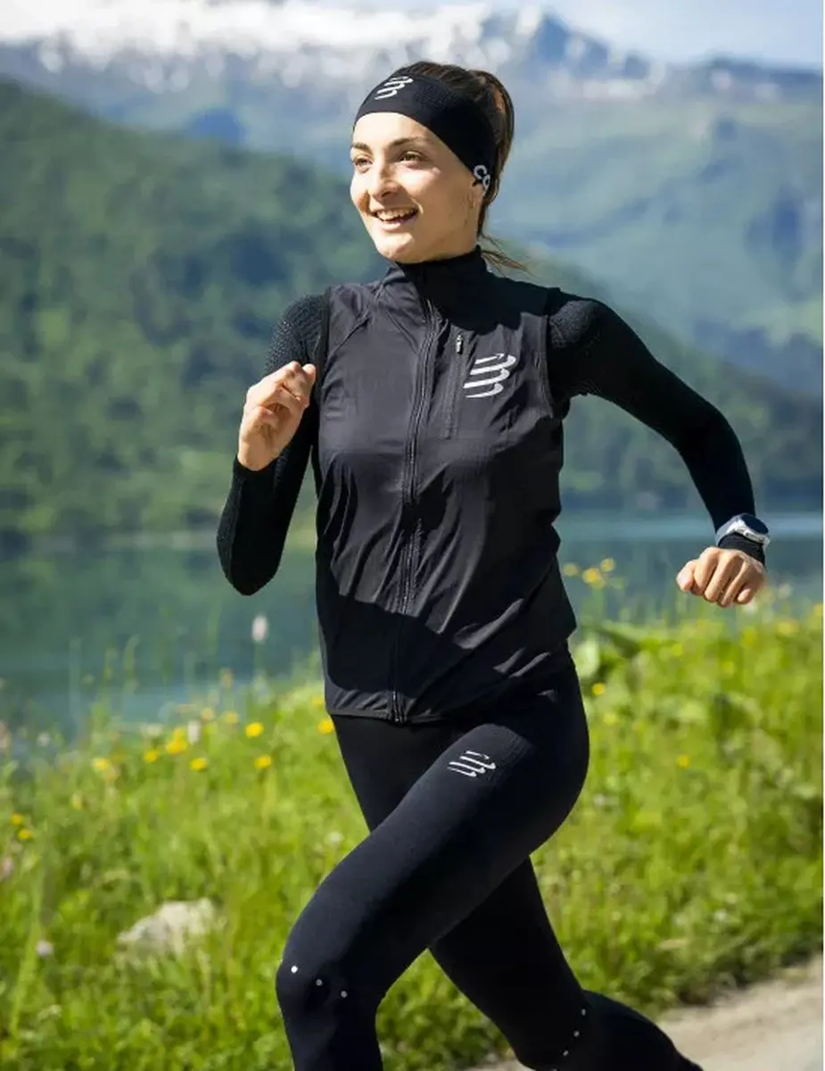 Compressport Winter Running Legging Dames M - Zwart