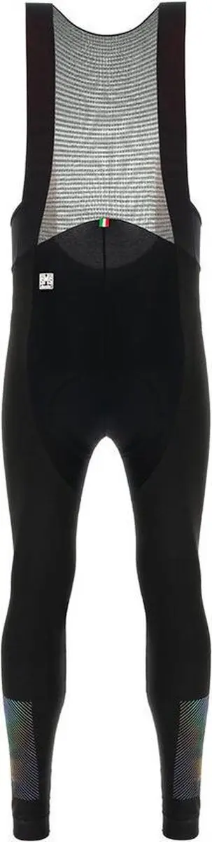 Santini Fietsbroek lang met bretels Zwart Heren