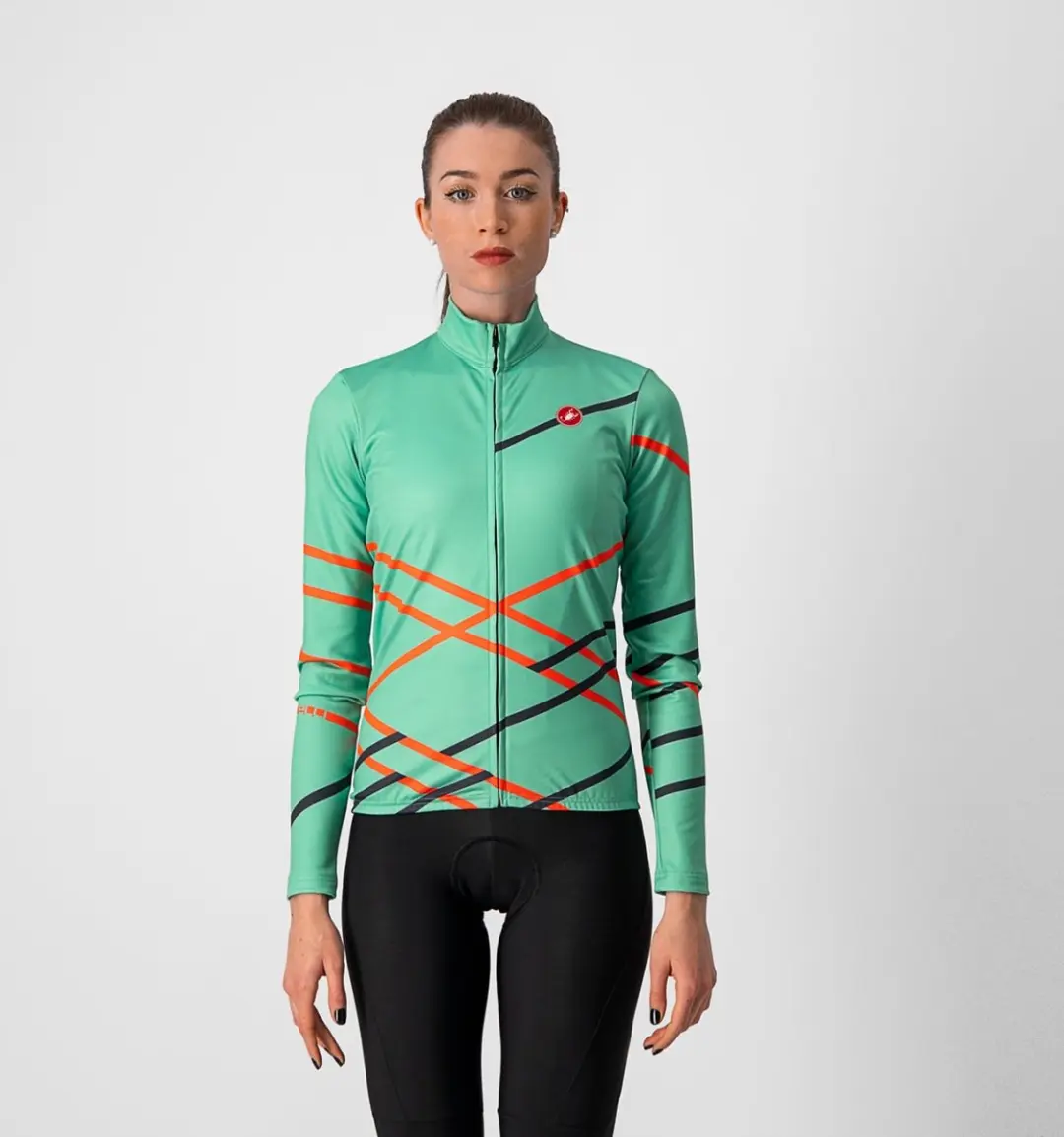 Castelli DIAGONAL Fietsshirt Jade Green/Brilliant Pink-Dark