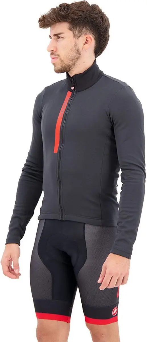 Castelli Entrata Thermal Jersey M - Rood/Zwart