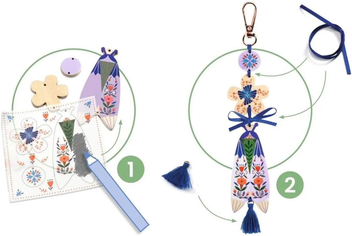 Djeco Butterflies Knutselset - Sieraden Maken - Multicolor