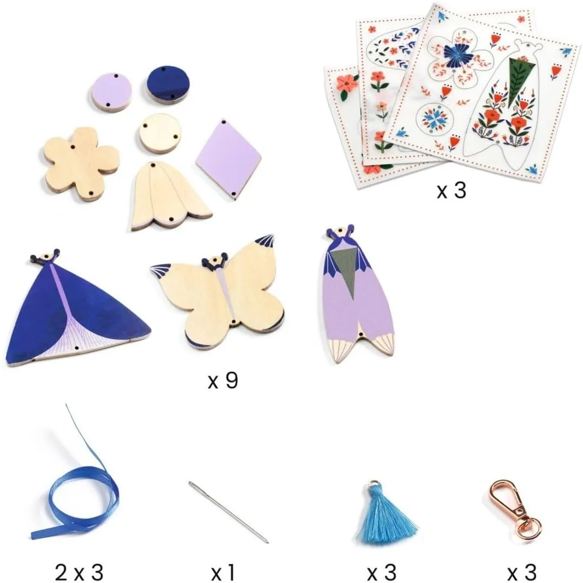 Djeco Butterflies Knutselset - Sieraden Maken - Multicolor