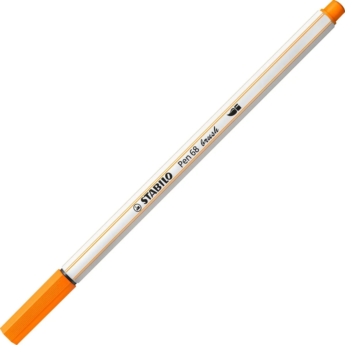 STABILO Pen 68 Brush Viltstift - Oranje