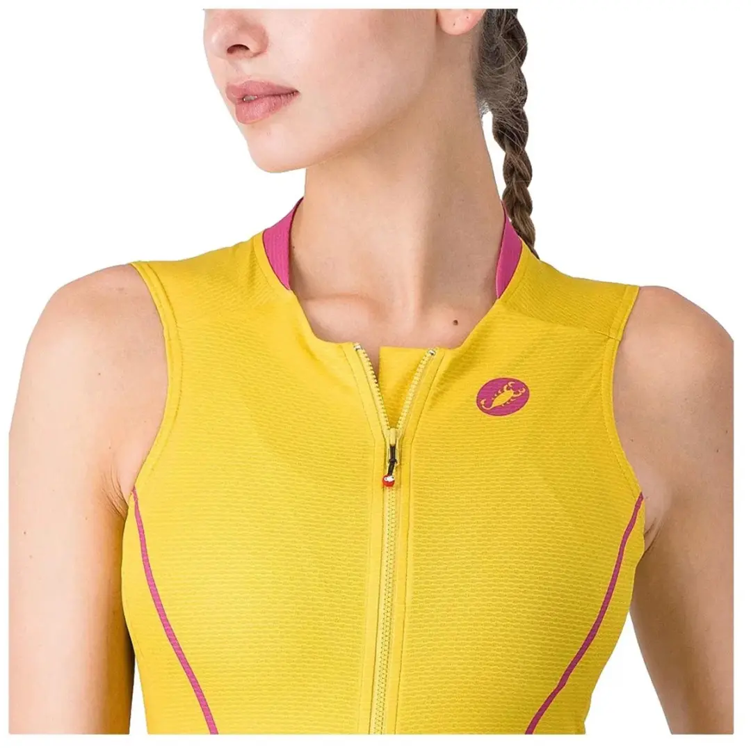 Castelli Anima Flow Mouwloos Fietstrui - Geel - afbeelding 3 van 4